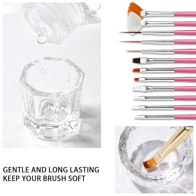AIJIMEI Nail Brush Cleaner Gel Set Fast Cleaning Nail Brush Cleaner Easy To Use For Salons And Home Use Acrylic Nail Brush Cleaner Nail Art Brushes Cleaner, Paint Nail Brush Cleaner 1.96FL OZ