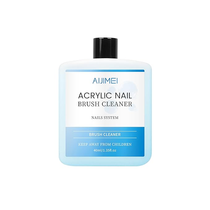AIJIMEI 40ml Nail Brush Cleaner easy to clean brushes Professional nail brush cleaner for gel and acrylic nail brush cleaner for home nail salons