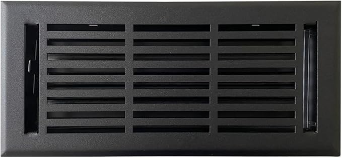 EMPIRE REGISTER CO Linear Design, Heavy Duty Floor Vent Covers, Metal Damper Attached. Vent Covers for Floor only. (Floor, Textured Black, 4 x 10 inch (Pack of 1))