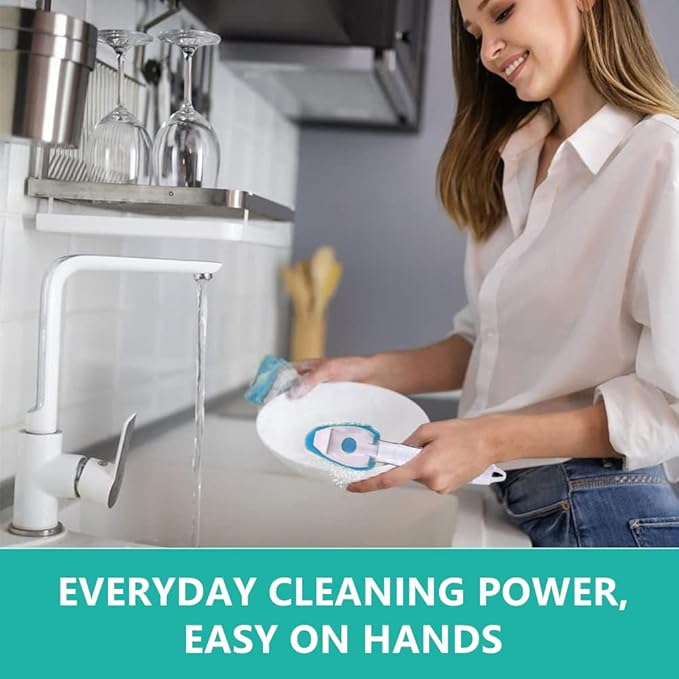 Dish Wand Refills Sponge Head with Hole,Non Scratch Dishwand Refill Heavy Duty Replacement Head,Soap Control Dispensing Scrubbers for Kitchen,Pans,Dishwasher Tools,Compatible Sponges Scrub with Handle