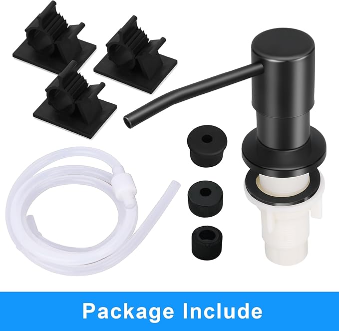 Soap Dispenser Kitchen Sink, Sink Soap Dispenser, 47" Extension Tube kit, Dish Soap Dispenser Pump, No Need More Refills (Black)