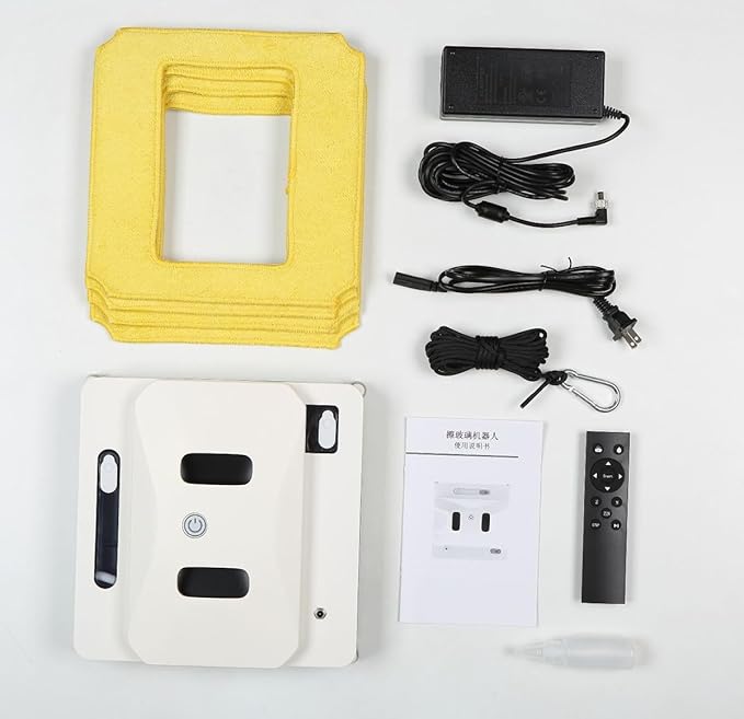 GERRIT Intelligent Fully Automatic Two-Way Water Spray Window Cleaning Robot, 2800Pa Strong Suction Window Cleaning Robot, Edge Detection Technology, Anti-Fall Protection, Ultra-Thin Body