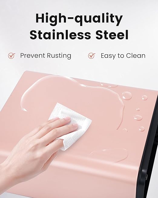 ELPHECO Bathroom Trash Can with Lid 2.6 Gallon Smart Trash Can Slim Motion Sensor Garbage Can Automatic Stainless Steel Wastebasket Bathroom Decor for Bedroom Office Toilet Pink