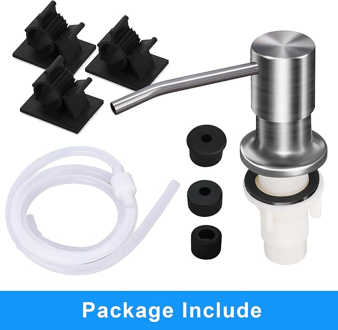 Soap Dispenser Kitchen Sink, Sink Soap Dispenser, 47" Extension Tube kit, Dish Soap Dispenser Pump, No Need More Refills (Brushed Nickel)