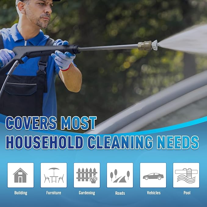 Pressure Washer Power Washer with Touch Screen and Foam Cannon, 5000PSIIMAX, High Pressure Cleaning Machine for Cars, Fences, Patios, Decks and Driveway
