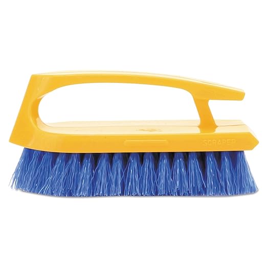 Rubbermaid Commercial Products Iron Handle Scrub Brush 6-inches Polypropylene Fill Cobalt Bristles For Hard Scrubbing on Tile/Grout/Floors/Walls/Countertops