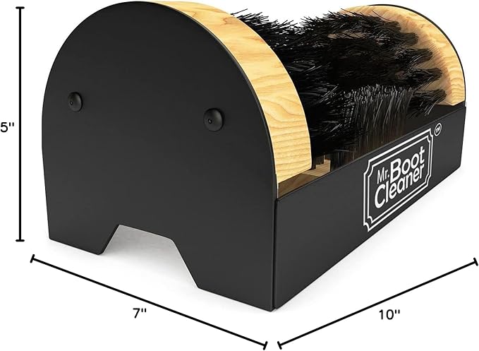 Heavy Duty Wooden Shoe Brush Cleaner Outdoor Floor Mount or Portable, Commercial Boot Scraper/Scrubber with Hardware