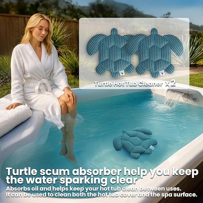 Hot Tub Scum Absorber 2-Pack for Spa & Pool – Oil Absorbing Sun Sponge & Clean Pad, Hot Tub Accessories for Adults, Scum Remover for Hot Tub Cleaner, Spa Scum Sponge for Oil, Foam
