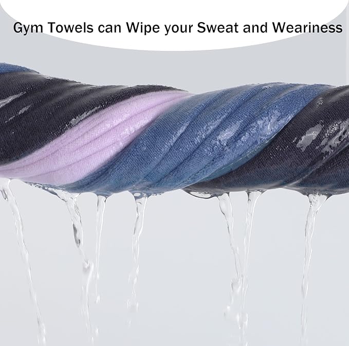 Microfiber Gym Towels Bigger Size Super Soft for Exercise Fitness, Sports, Workout, 380-GSM 15-Inch x 31-Inch Quick-Drying Towels (3 Pack, Grey)