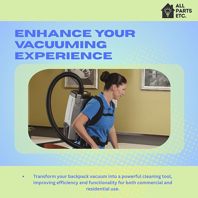 1.5 or 1 1/2 inch Backpack Vacuum Accessories Cleaning Kit - Includes 2-Piece Aluminum S-Wand & 14" Wide Replacement Floor Brush - Compatible with Pro-Team, Powr-flite, and more