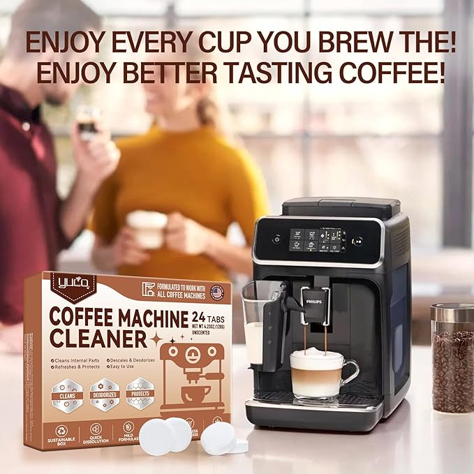 Coffee Machine Cleaner Descaler Tablets-24 Count Coffee Maker Cleaner Tablets Compatible with Breville,Nespresso,Keurig,Ninja,Philips,Miele,Delonghi&more,Descale Drip Coffe And Espresso Machines