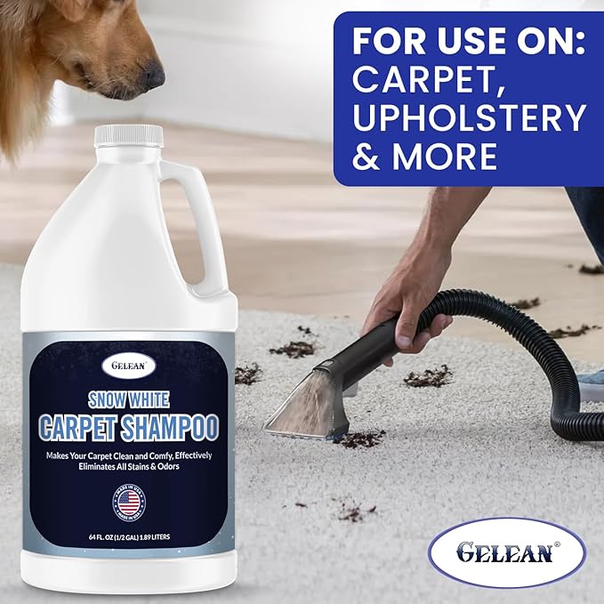 Carpet Cleaner Shampoo - MADE IN USA - 64oz Concentrate Carpet Cleaner & Deodorizer - Pet Stain And Odor Remover - Rug Extracting Shampoo carpets, Upholstery, and Machine Use - Fresh Scent (64 Fl Oz)