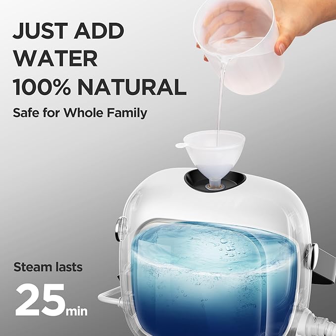 All-in-1 Steam Cleaner with 25 PSI High-Pressure Boiler, 21-Piece Accessory Kit, Portable Handheld & Floor Steamer for Tiles, Grout, Furniture and Car, Chemical-Free Deep Cleaning,3 Colors Selection