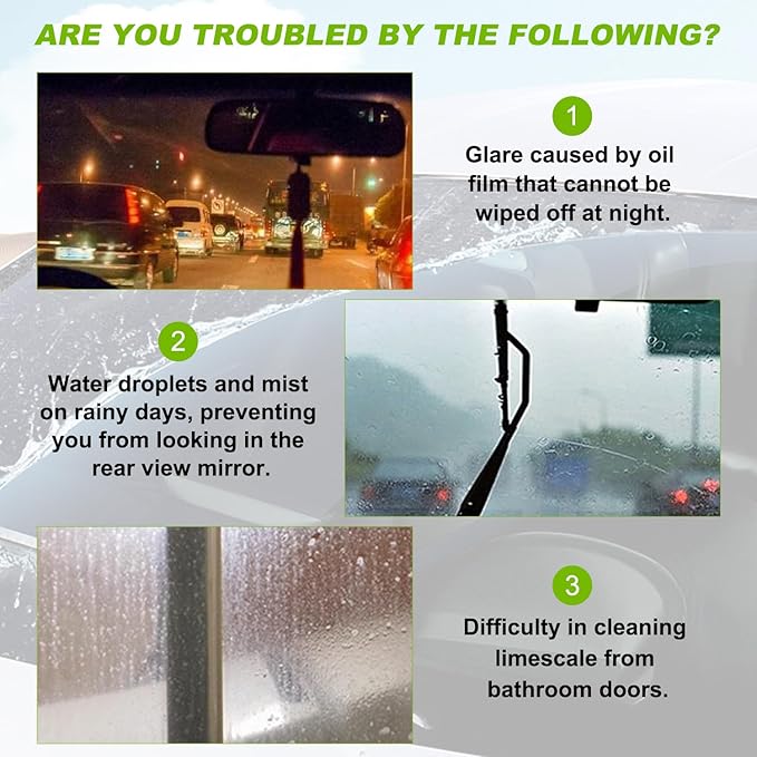 Clear Vision Glass Cleaner, Upgrade 2.0 Clearvision Car Windshield, Automotive Oil Film Cleaning Brush for Cars Windows, Car Windshield Cleaner Tool for Perfect Visibility