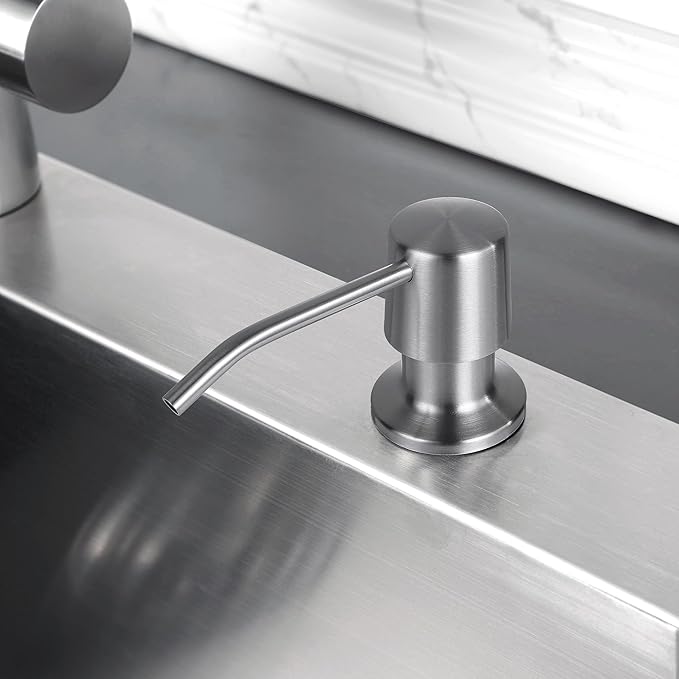 Styever Soap Dispenser for Kitchen Sink with Pump -16oz Bottle Built in Countertop Dish soap Dispenser with 4 Inch Spout- Oil Rubbed Bronze Sink Soap Dispenser Extension Kit with 47 Inch Tube