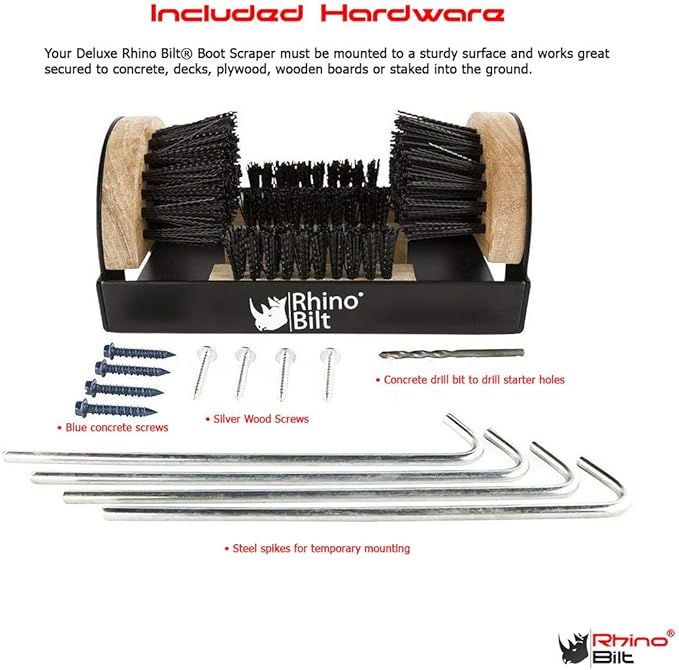 Boot Scraper, Deluxe Extra Wide for Commercial and Industrial Use - Outdoor Brush