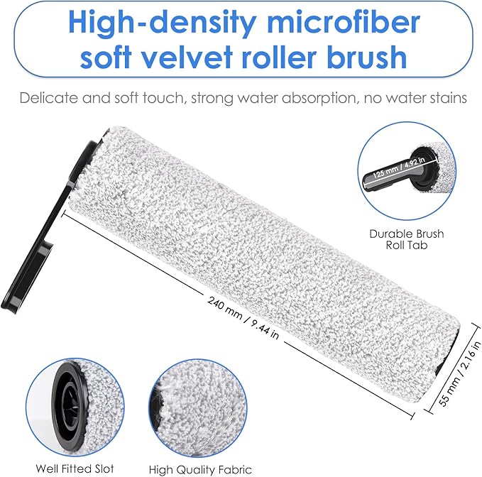 (3 Pack) One S5 Pro Replacement Brush Rollers Tineco Floor One S5, Floor One S5 Pro, iFLOOR 5 Breeze Complete Cordless Wet Dry Vacuum Cleaner, Replacement Parts Accessories, Brush Rollers