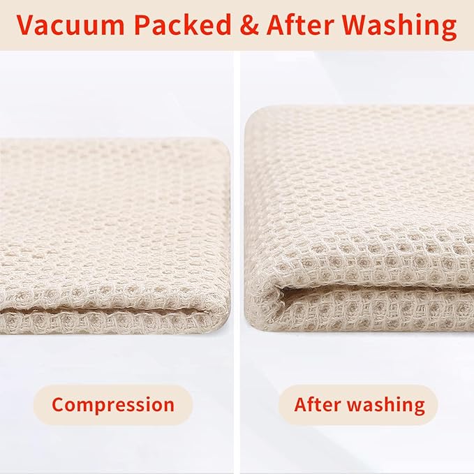 Homaxy 100% Cotton Waffle Weave Kitchen Dish Towels, Ultra Soft Absorbent Quick Drying Cleaning Towel, 13 x 28 Inches, 18-Pack, Mixed Color