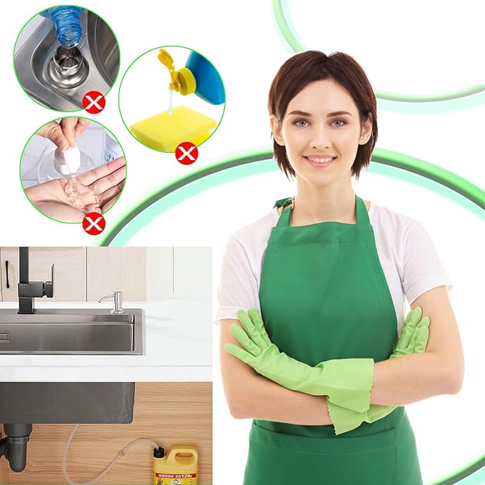 Sink Soap Dispenser Extension Tube 47" with Check Valve, Kitchen Dish Detergent Dispenser Tubing, Under Sink Dispenser Extension Hose for Prevent Backflow Countertop Kitchen Sink Accessories