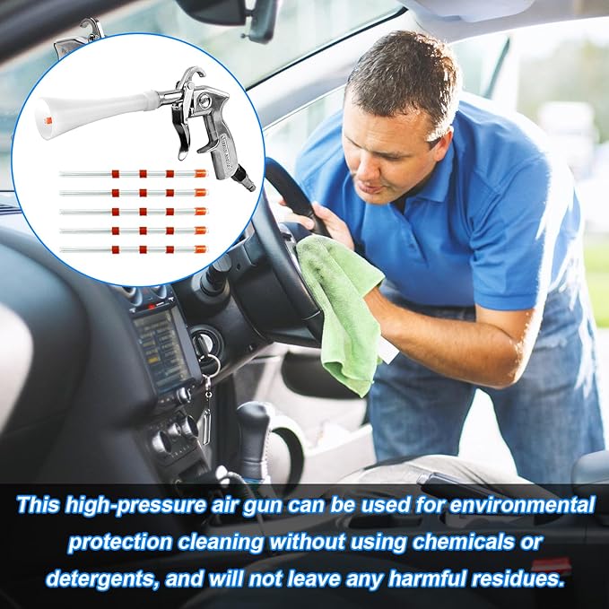 Air Compressor for Car Detailing Detailing Tool, High Pressure Air Gun Dry Cleaning Tool Kit, Air Gun, Car Clean Gun, Cleaning Gun, for Car Dry Cleaning