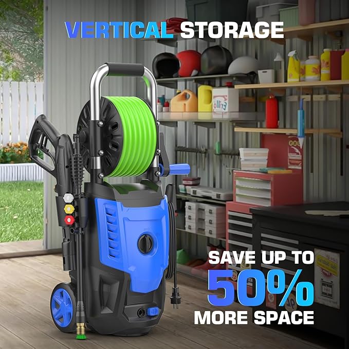 Professional Electric Pressure Washer 4800PSI, 4.0GPM Portable Power Washer with 4 QC Nozzles and Soap Bottle, Cleaner Machine for Cars/Home/Driveways/Patios/Decks/Fences