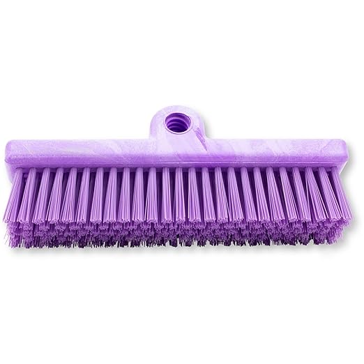 SPARTA 40423EC68 Plastic Floor Scrub Brush, Wall Brush, Equipment Brush With Nonabsorbent Bristles For Industrial Kitchens, Hospitals, Commercial Cleaning, 10 Inches, Purple, (Pack of 2)