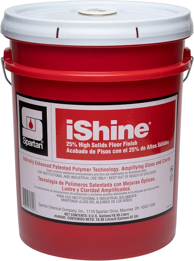 Spartan iShine 25% High Solids Floor Finish 5 Gallon Pail (No Added PFAS)