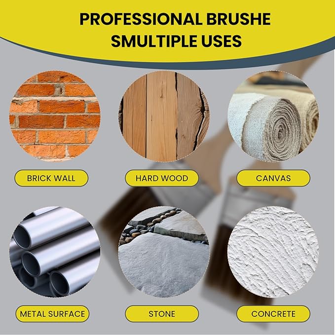 Mister Rui Paint Brush Set with Comb, 2" & 2.5" Angled Sash Brushes, Paint Brush Cleaner Tool, Commercial Grade for Trim, Cabinets & Rollers