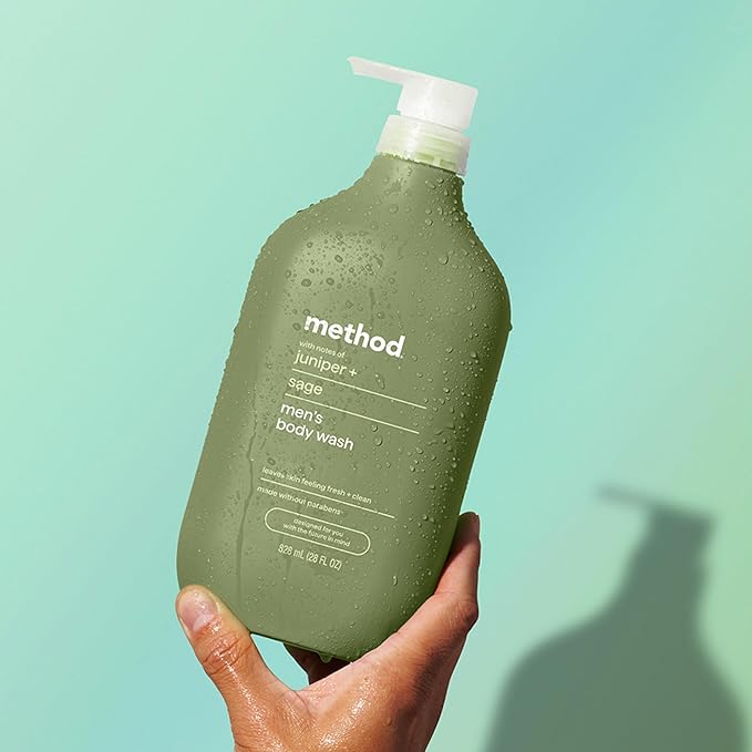 Method Men Body Wash, Juniper and Sage, Paraben and Phthalate Free, Quick-Lathering Cleansers, Cruelty Free, 28 oz