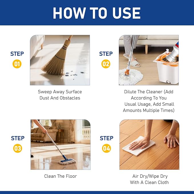 2Pcs Floor Restore Cleaner & Polish,High Solid Content Floor Polish For Shine Renewal & Protective Layer,Helps Conceal Small Scratches,Quick-Drying Protective Finish For Tile,Shine Wood-300ml