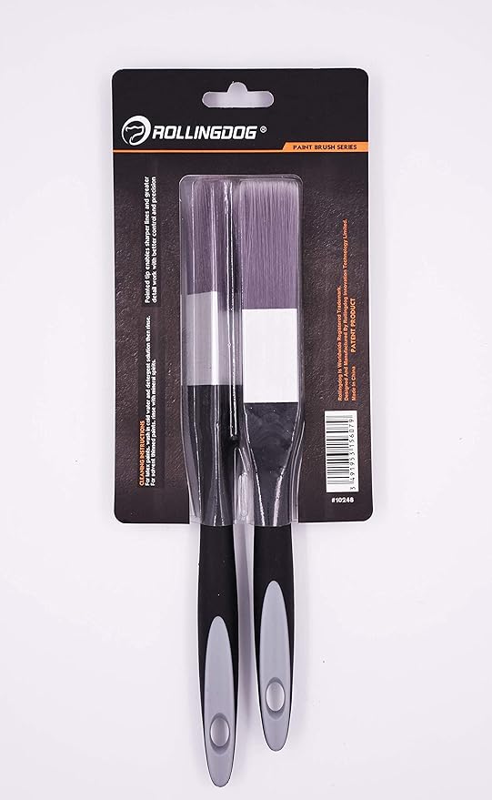 ROLLINGDOG Trim Paint Brush, Edging Paint Brushes for Trim 2PC - Ideal for Precision Painting, Corner Painting, Leaving A Straight Edge.