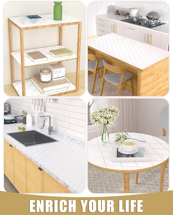 Shelf Liners for Kitchen Cabinets Non-Adhesive, Non-Slip Thickened Shelf Paper Waterproof Washable for Drawer Dresser Pantry Shelve Bathroom Protector Liner