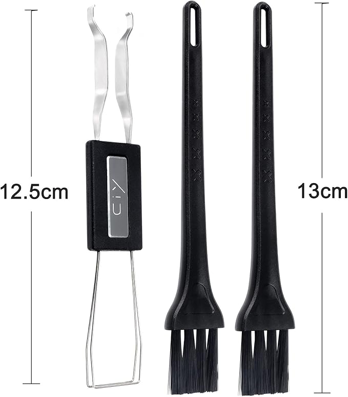 Keycap Puller Switch Puller Stainless Steel Keycap Removal Tool with 2 Pcs Keyboard Cleaning Brush for Mechanical Keyboard