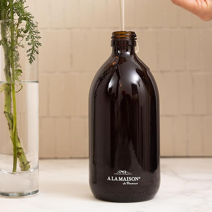 A LA MAISON French Liquid Hand Soap – White Tea & Rose – Natural, Refillable Hand Wash in Amber Glass Bottle – Made in France, Plant-Based & Biodegradable – 16.5 fl oz