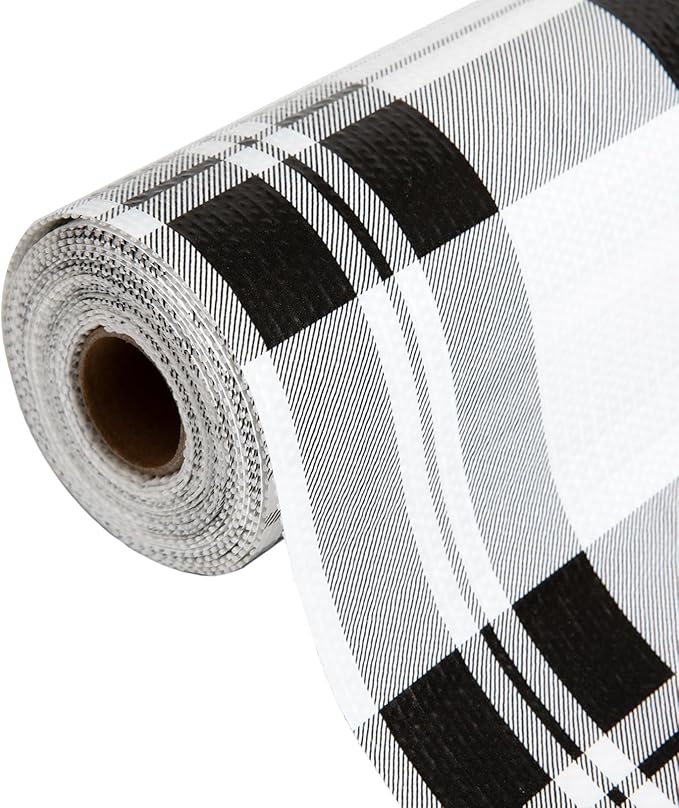 Drawer Shelf Liner for Kitchen Cabinets, Non Adhesive Slip Resistant Shelf Paper Easy to Clean, Strong Grip Thickened Waterproof Washable Mats for Pantry, Shelves, Dresser, Black, 17.5 in x 30 FT
