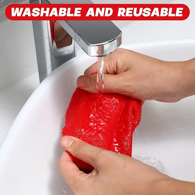 8 Pcs Car Windshield Cleaner Tool Kit with Extendable Handle, Microfiber Towel Pads, Brush, Empty Spray Bottle for Auto Glass Wiper Suvs Rvs & Home Windows(Red)