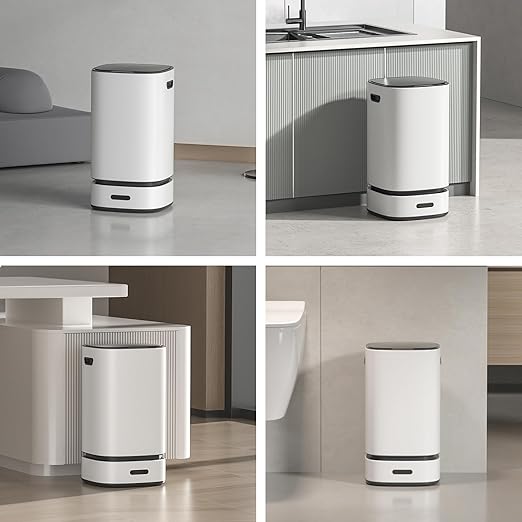 ELPHECO Self-Bagging Automatic Trash Can Stainless Steel 4 Gallon Sensor Trash Bin, Self-Sealing Dustbin, 15 Liter Garbage Can, Large Touchless Metal Trash Can for Home, Hotel, Office, Silver