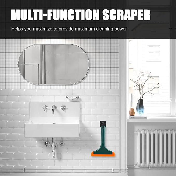 Ziciner Small Silicone Window Squeegee, Car Windshield Water Blade Squeegee, Multifunctional Auto Squeegee with 5.9 Inch Blade and Non-Slip Handle for Car Window, Home Cleaning (Dark Green-1PCS)