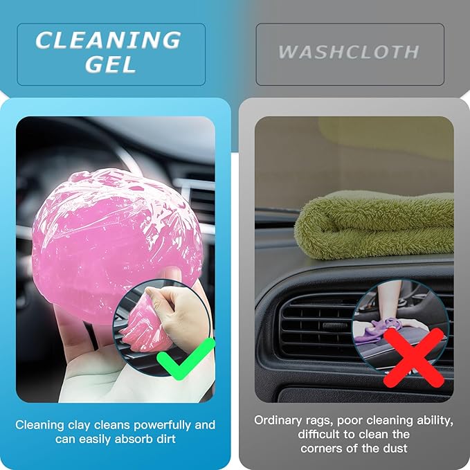 Car Cleaning Gel,Reusable Car Cleaning Putty for Interior Detailing, Car Cleaning Supplies, Auto Detailing Tools, Car Slime for Dust Removal, Car Accessories Interior, Car Cleaning Kit(Pink, 0.8 OZ)
