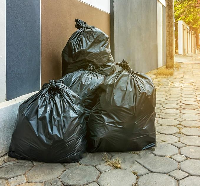 Tasker 95-96 Gallon Trash Bags Heavy Duty 2 Mil Contractor (Value-Pack 25 Bags w/Ties) Extra Large Contractor Trash Bags 90-100 Gallon Garbage Bags