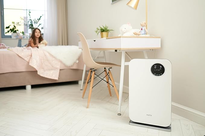Air Purifier for Home - Smart WiFi App - Ultra Quiet 20 dB - Removes Allergens, Smoke & Odors - 99.97% Particle Filtration - Up to 1200 ft - Klarta Forste White