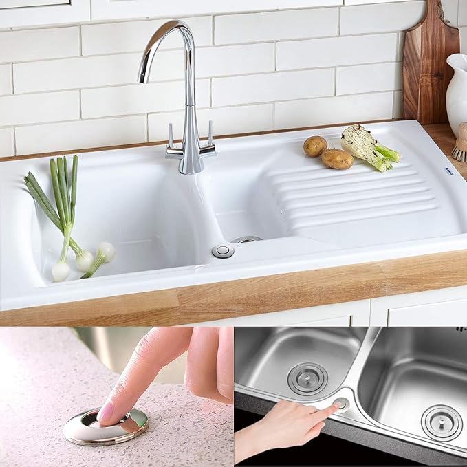 Garbage Disposal Air Switch Kit Sink Top Waste Disposal Stainless Steel Brushed Nickel On/Off Air Button Food and Waste Disposals Part by Etoolcity