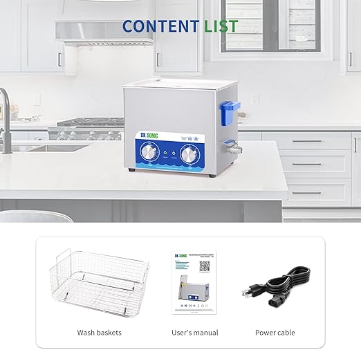 DK SONIC Ultrasonic Cleaner,10L 240W Sonic Cleaner with Heater&Mechanical Timer,Ultrasonic Carburetor Cleaner for Cleaning Gun,Engine,Carburetors,Chains(Include Basket)