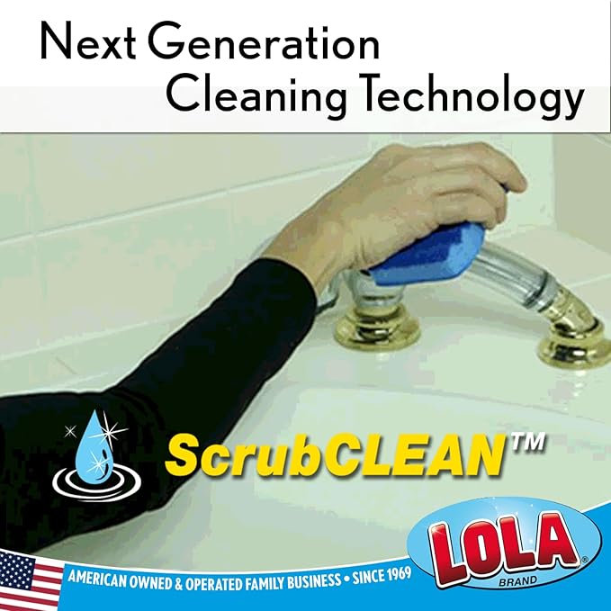 LOLA All Purpose Scrub Sponge, 12 Pack, Made in USA Scrub Sponge- Superior Technology, Non-Scratch, Long Lasting - Dishes, Mugs, Non-Stick Cookware