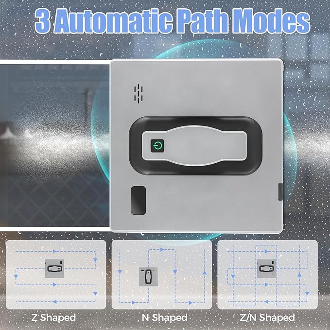 Window Cleaning Robot, Robot Window Cleaner with Intelligent Control/APP Control, Automatic Windows Vacuum Cleaner with 3 Cleaning Mode for Homes, Office Buildings, 1.69Oz Water Tank Capacity