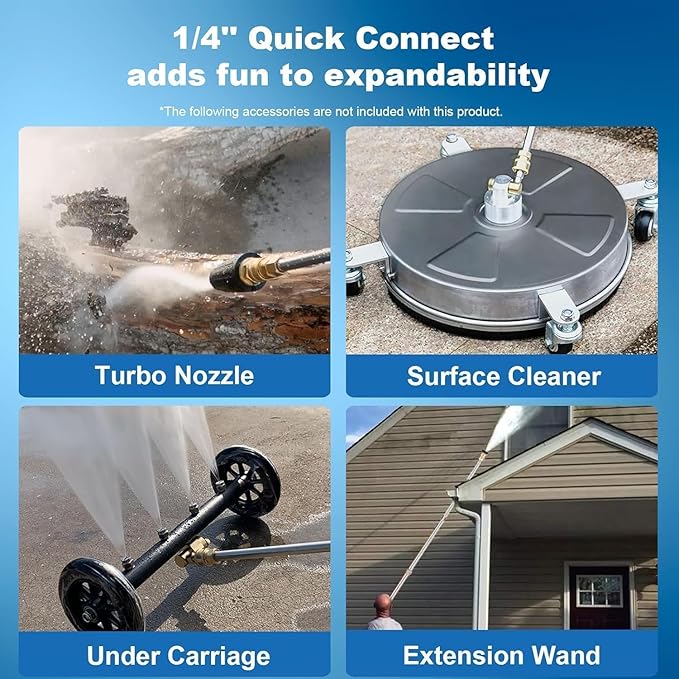 5000PSI Pressure Washer, Heavy Duty Power Washer with Foam Cannon, 4 Nozzle Tips,33FT Hose and Soap Bottle for Home/Cars/Driveways/Patios/Decks/Fences
