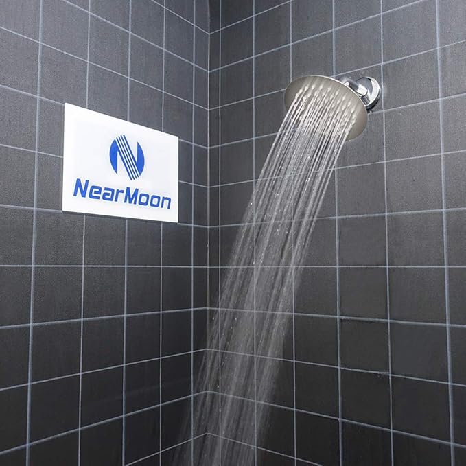 NearMoon Rain Shower Head, Ultra-Thin Design-Pressure Boosting, Awesome Some Experience, High Flow Stainless Steel Rainfall Head (6 Inch,Brushed Nickel)