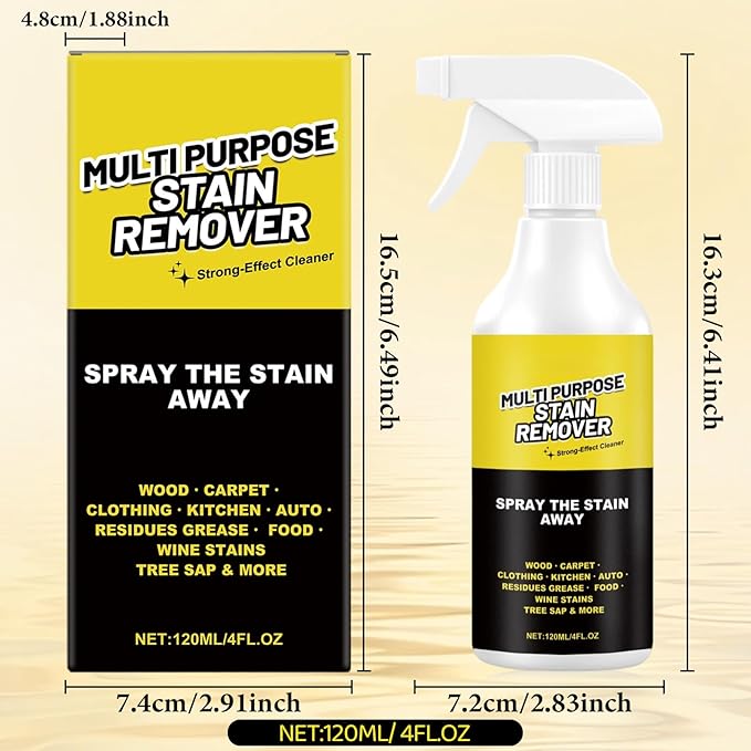 Multi-Purpose Stain Remover, A powerful cleaner for kitchens floors toilets and cars effectively removes hard water stains yellowing and stubborn residues(120ml)