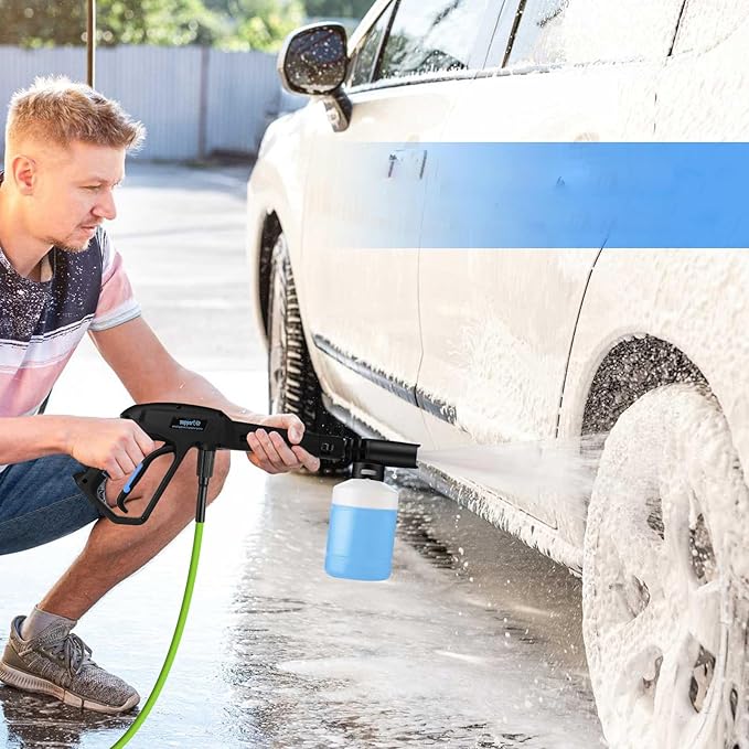 5000PSI Electric Pressure Washer,Power Washer with Foam Cannon,Portable Cleaner with 33ft Hose Reel,4 Nozzle Tips,and Soap Bottle for Cars/Home/Driveways/Patios/Decks/Fences