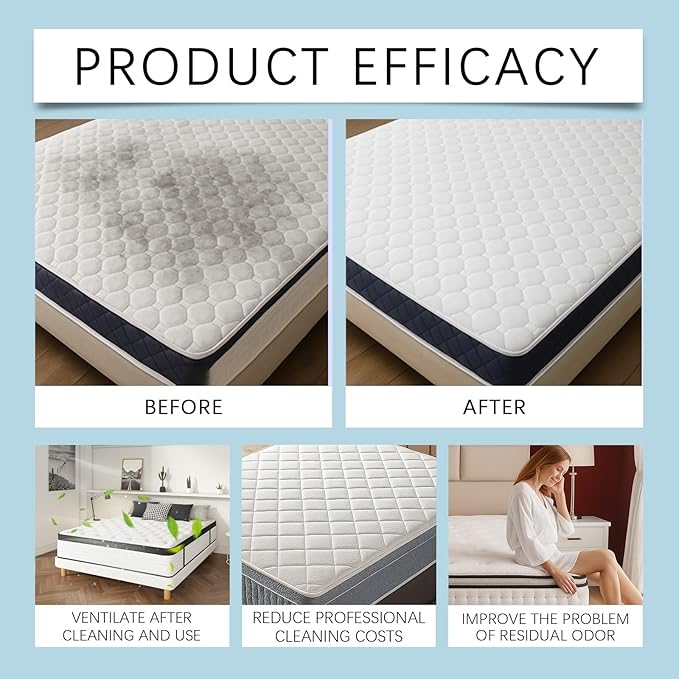 Mattress Stain Remover for Bed & Fabric, No-Scrub Fabric Spot Remover for Yellow Stain, Gentle Spot Treatment for Mattress, Couch, Rug, Carpet, Upholstery, 10.14 Fl.oz